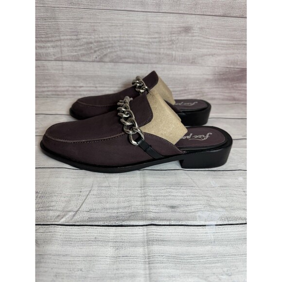 New FREE PEOPLE Vida Mules Loafers Fig Eggplant Deep Purple Leather Size 40 - Picture 8 of 14